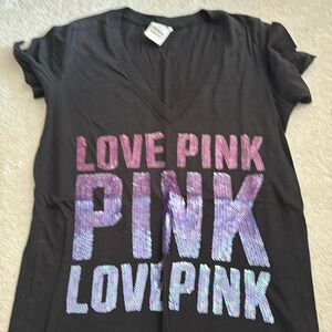 Pink sequin tee